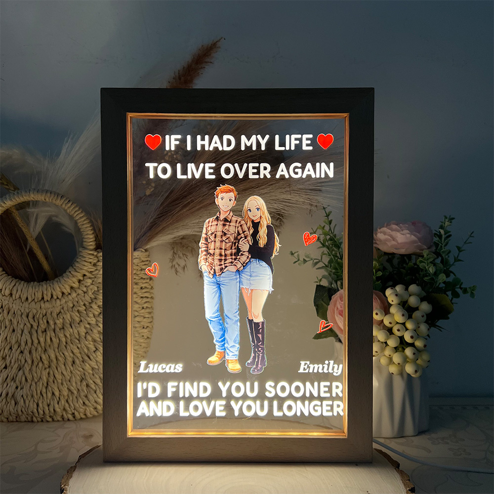 50%OFF❤️If I Had My Life To Live Over Again Custom Couple Anime Art Acrylic LED Light