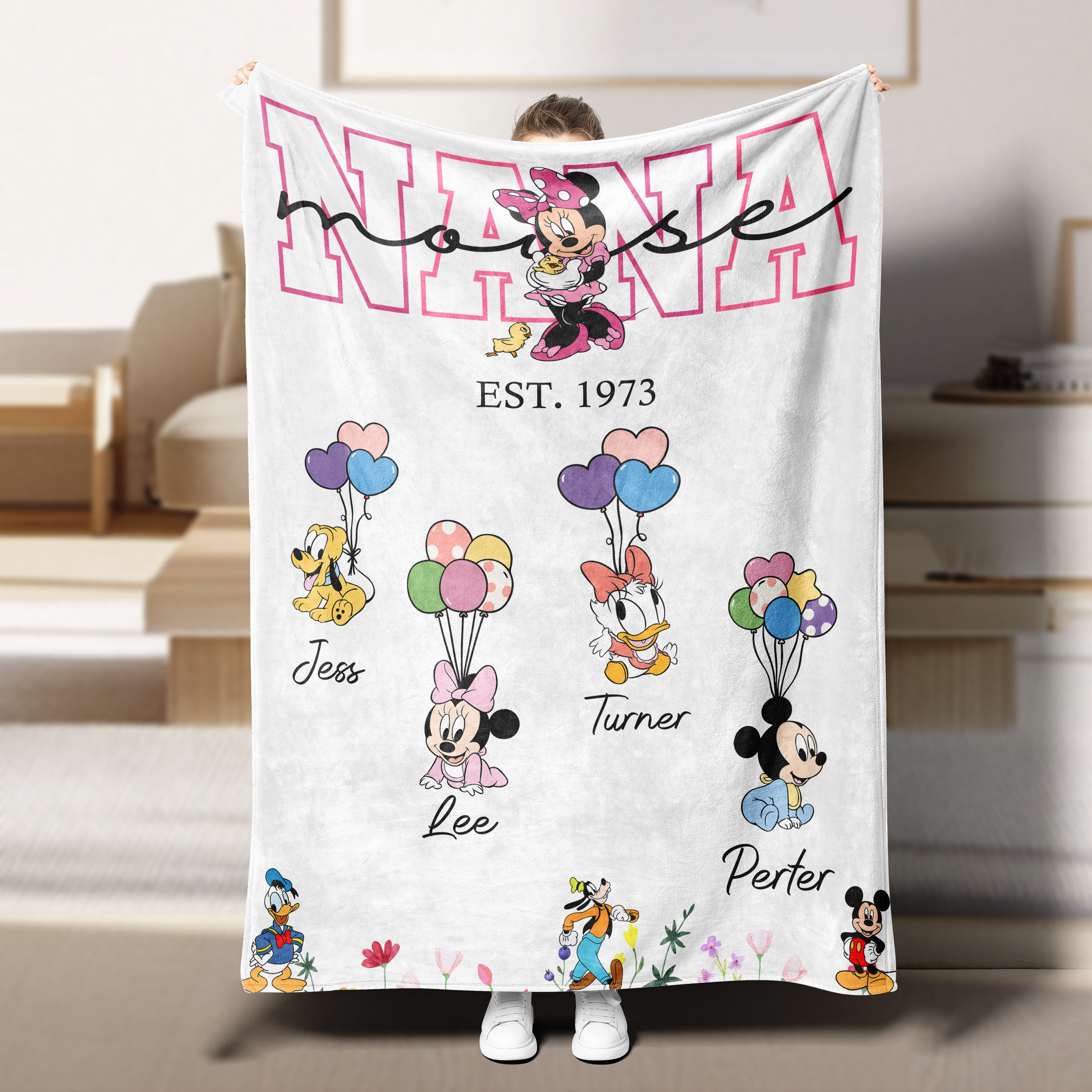 Custom MAMA Mouse Blanket With Kids Names