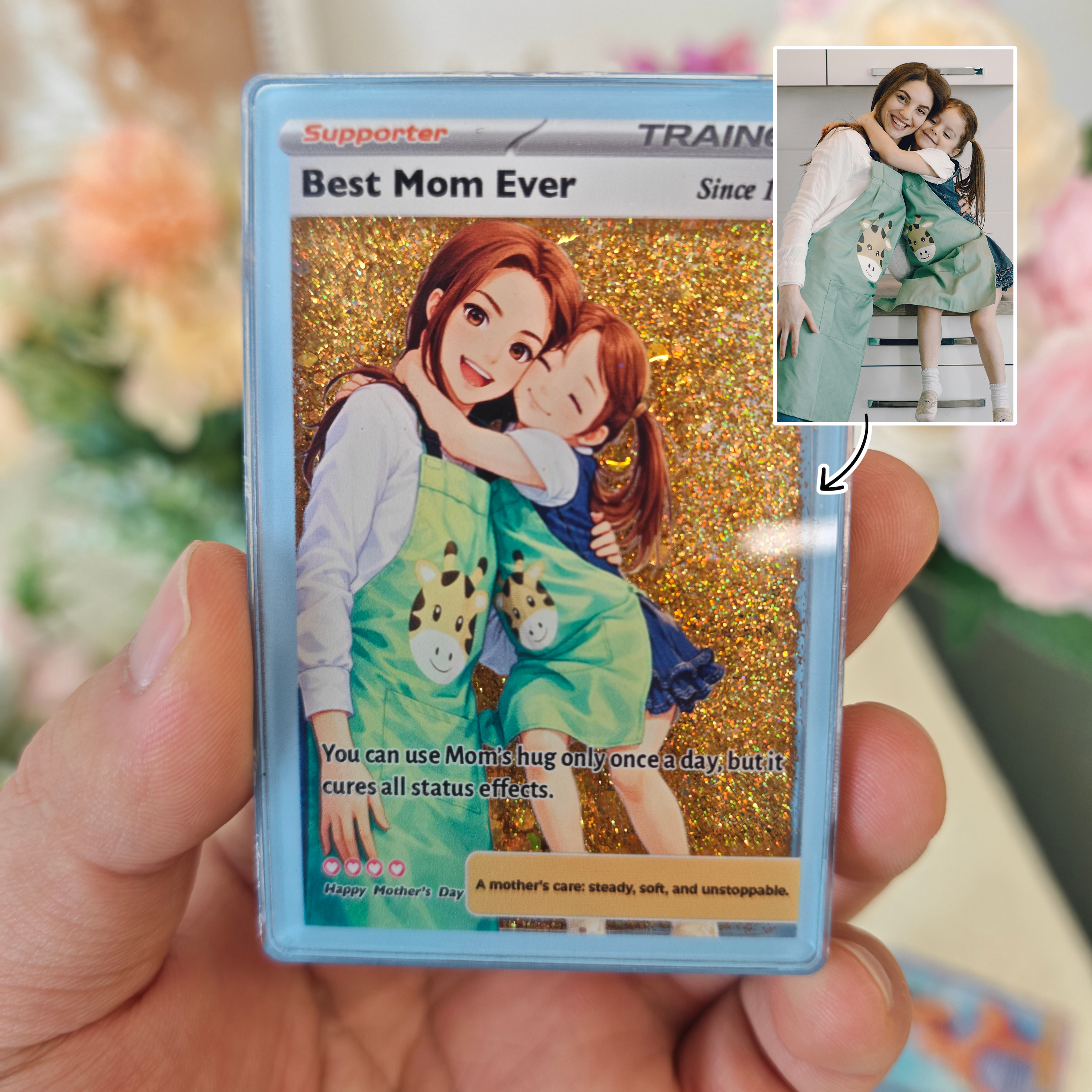 50%OFF🔥Best Mom Ever Flowing Glitter Trainer Card – Heartfelt Mother’s Day Gift for Mom