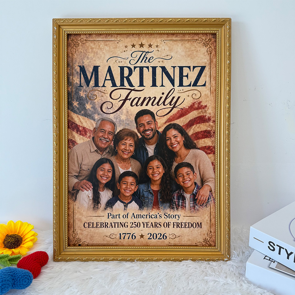 Custom 250th Years Family Photo Frame, Part of America's Story