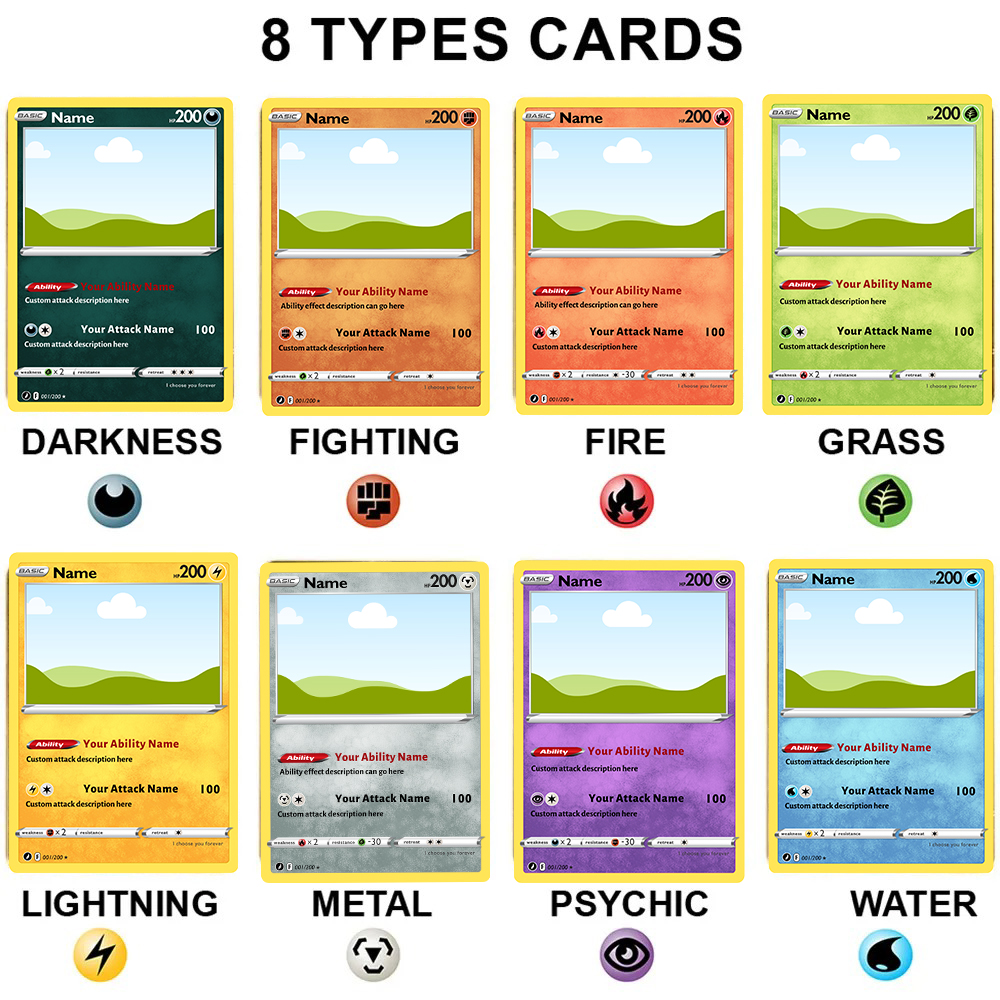 Custom Anime Pokecard Basic Card For Couples 