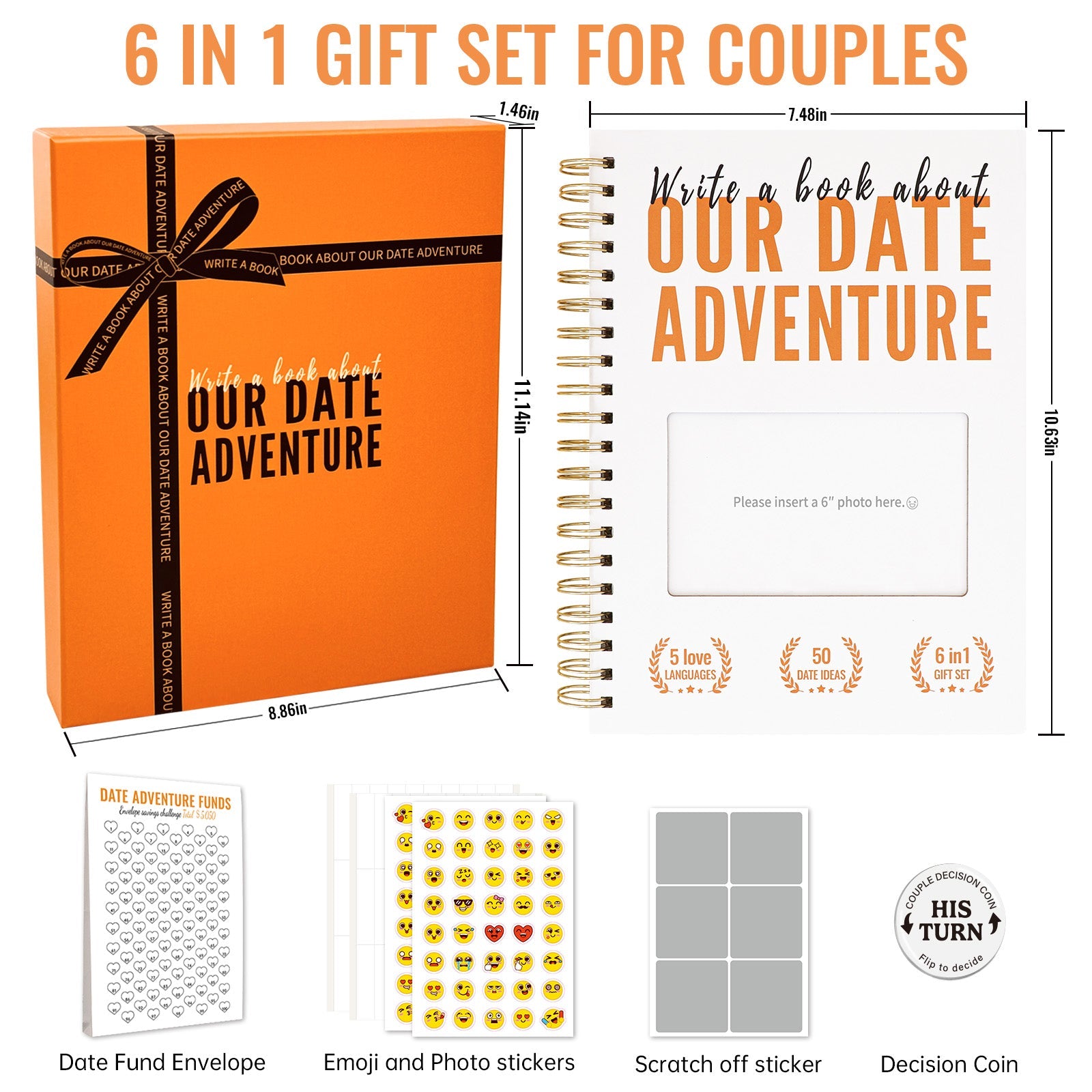 Custom Write A Book About Our Date Adventure-6in1 Gift Set