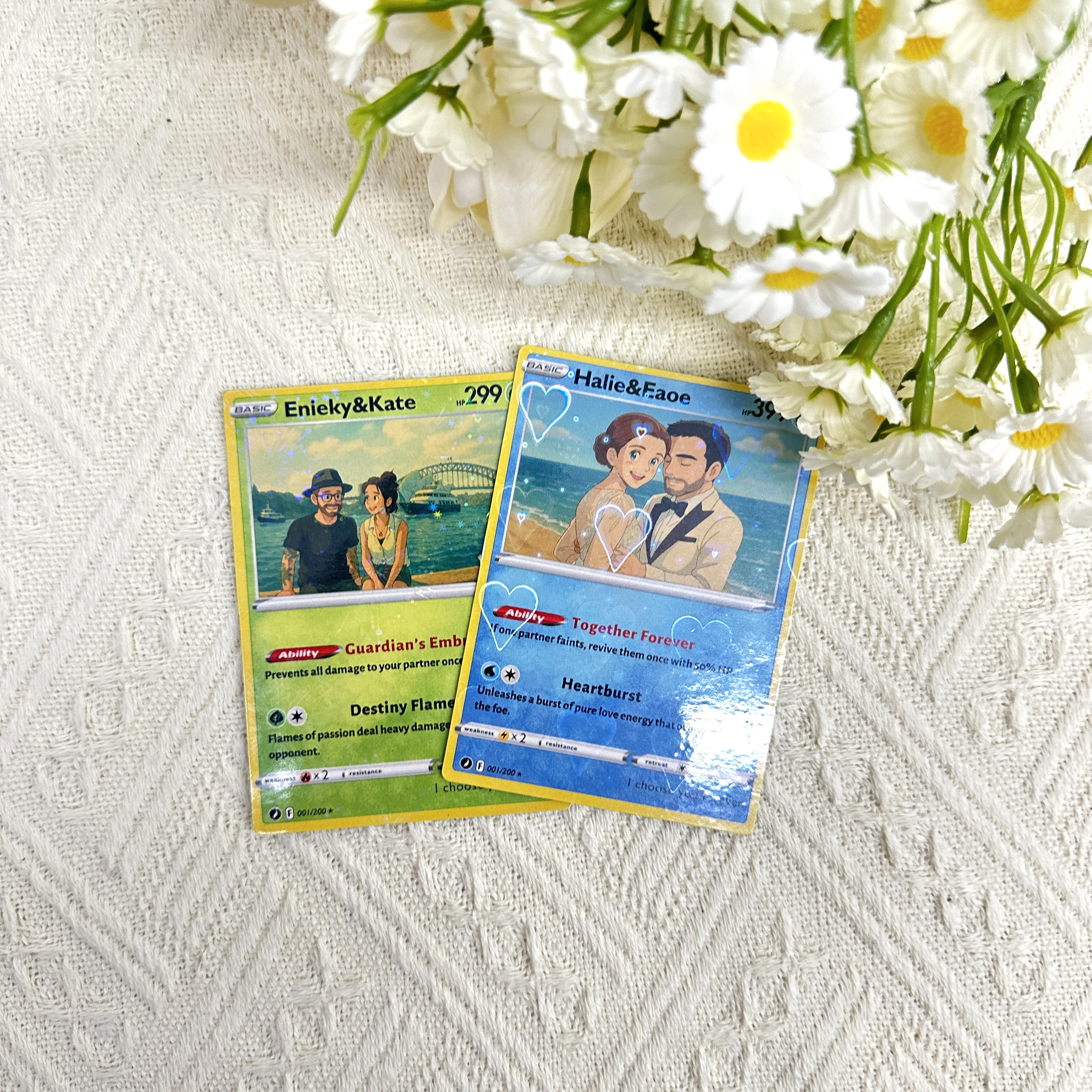 Custom Anime Pokecard Basic Card For Couples 