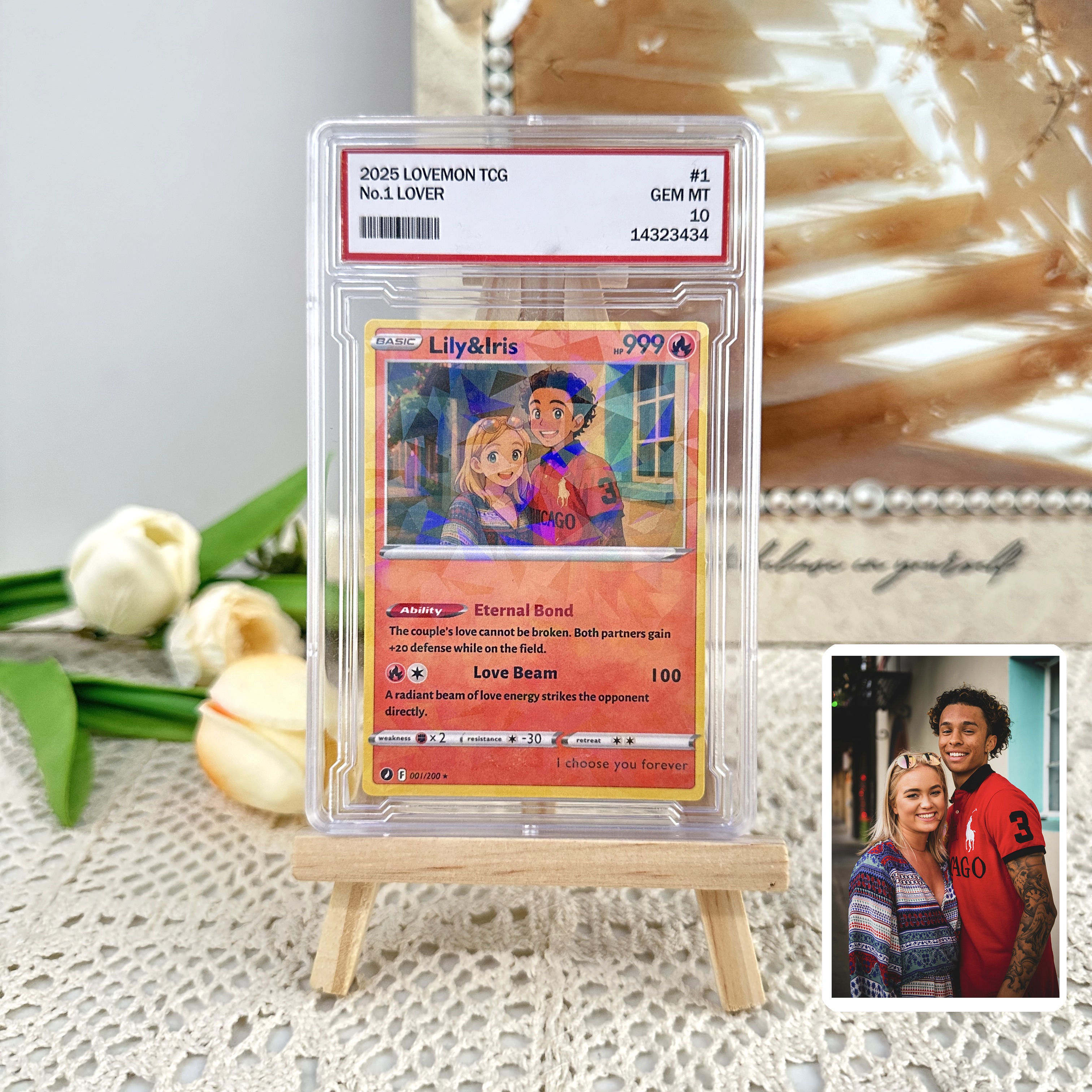 Custom Anime Pokecard Basic Card For Couples 