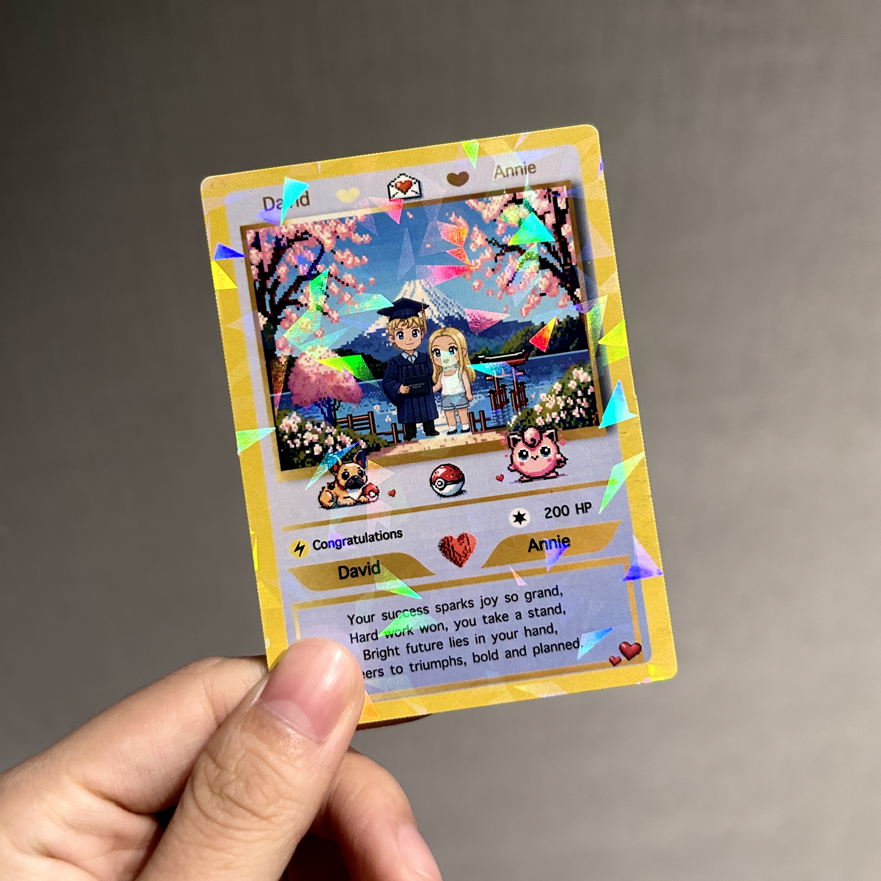 50% OFF💕Personalized Pixel Art Themed Card