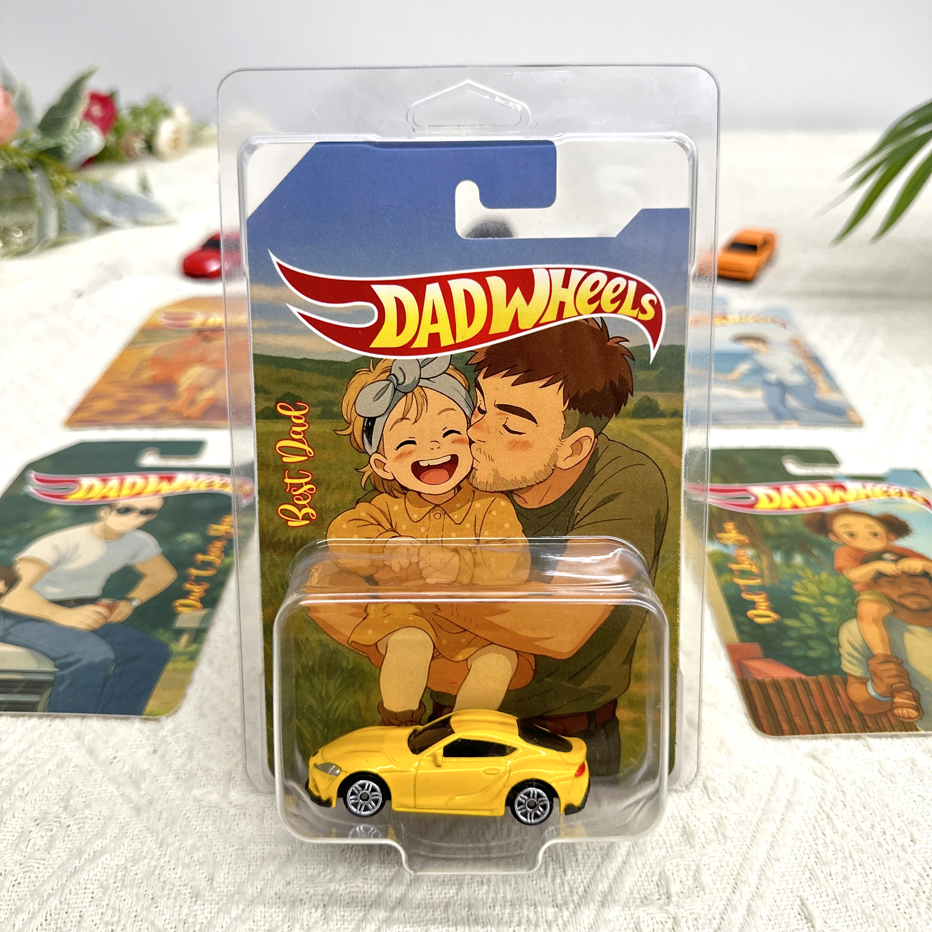 Custom Cartoon Style Toy Car Packaging for Dad or Love
