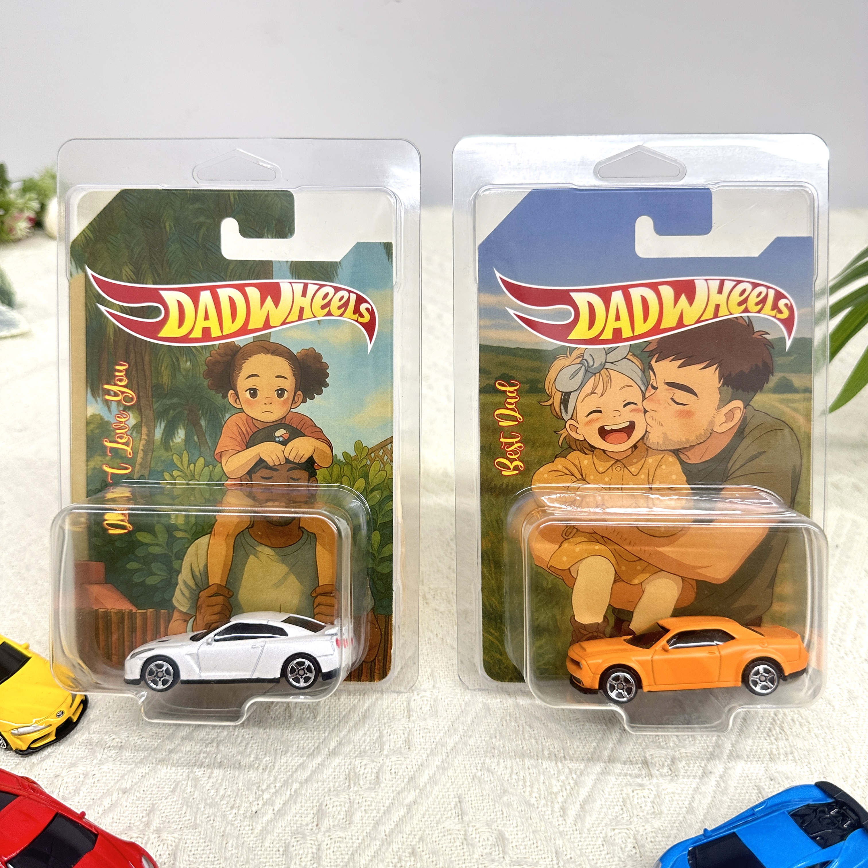 Custom Cartoon Style Toy Car Packaging for Dad or Love