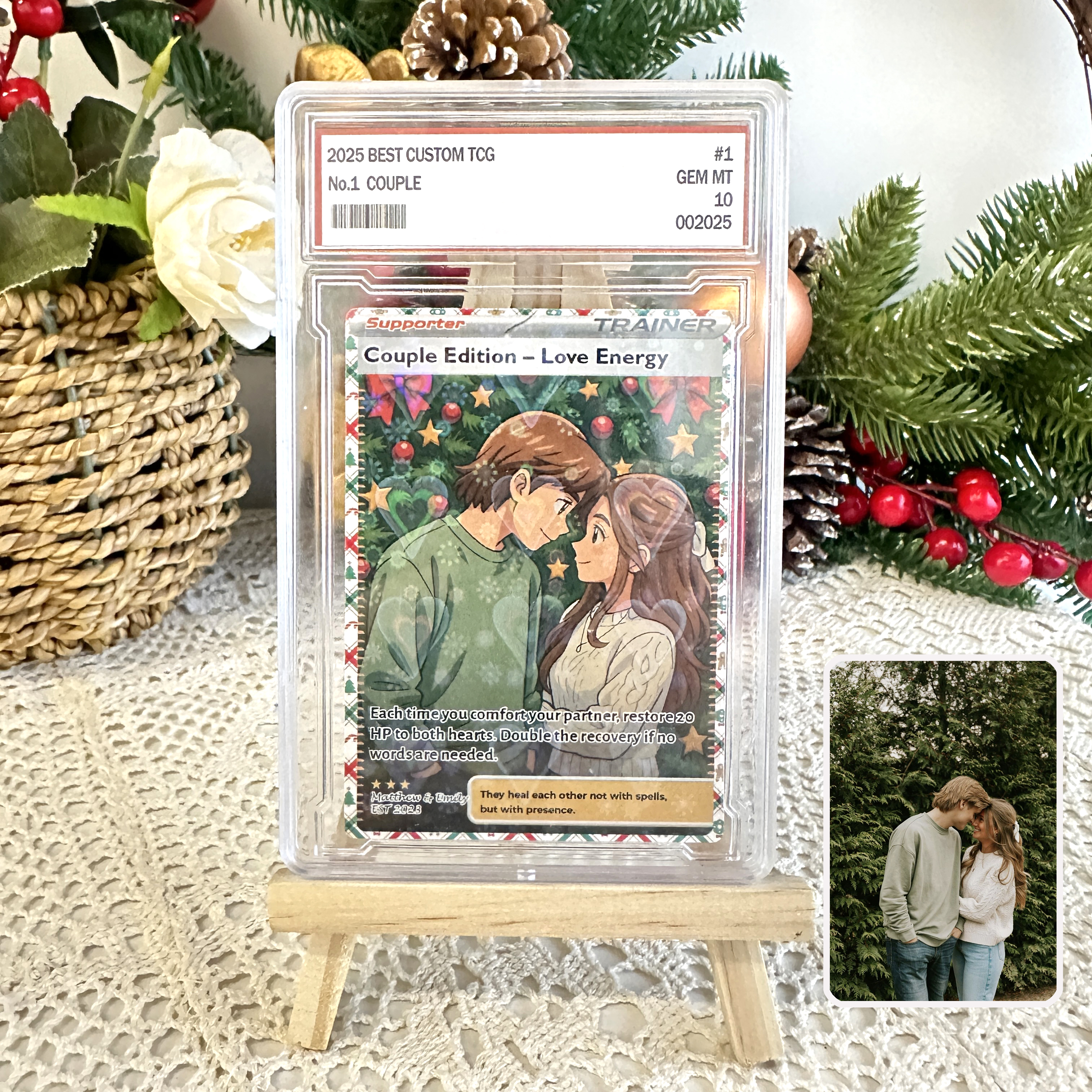 Custom Anime PokeLove Trainer Card Christmas Gift For Couples