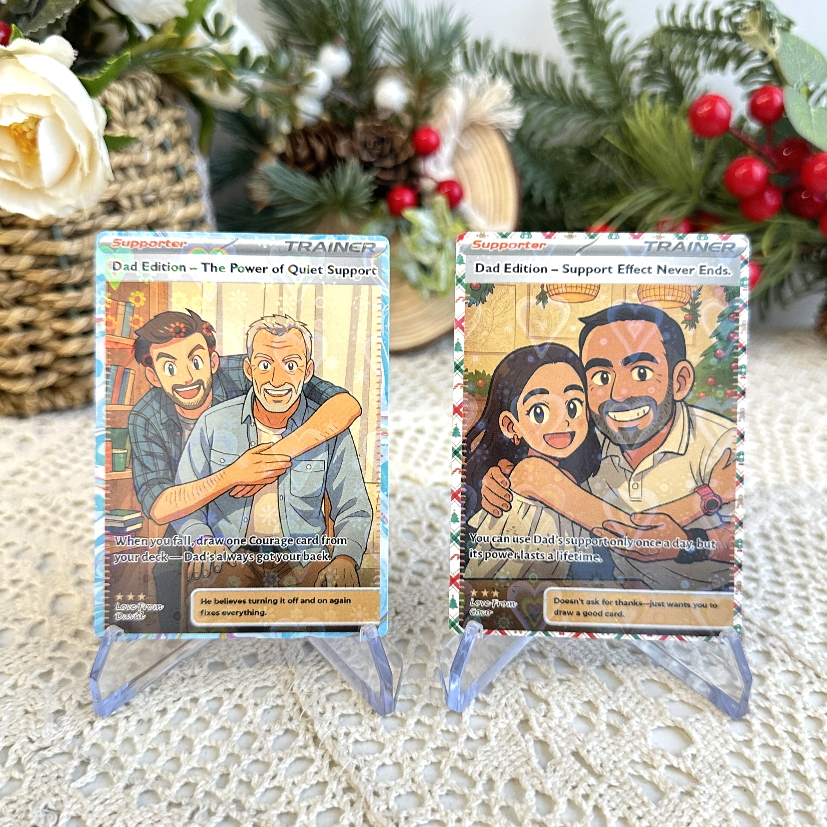 Custom Anime Dad Supporter Trainer Card Christmas Edition Pokecard