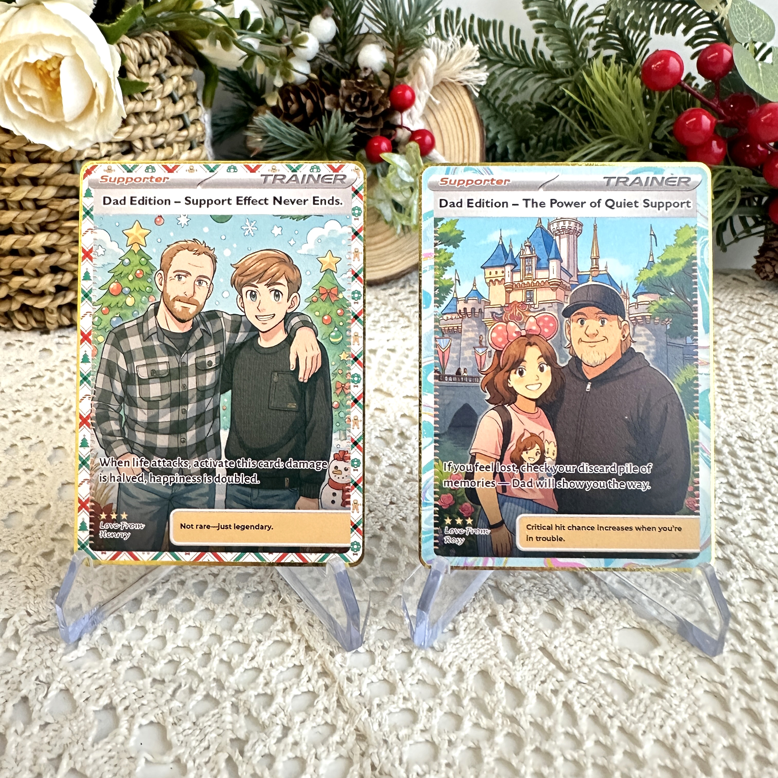 Custom Anime Dad Supporter Trainer Card Christmas Edition Pokecard