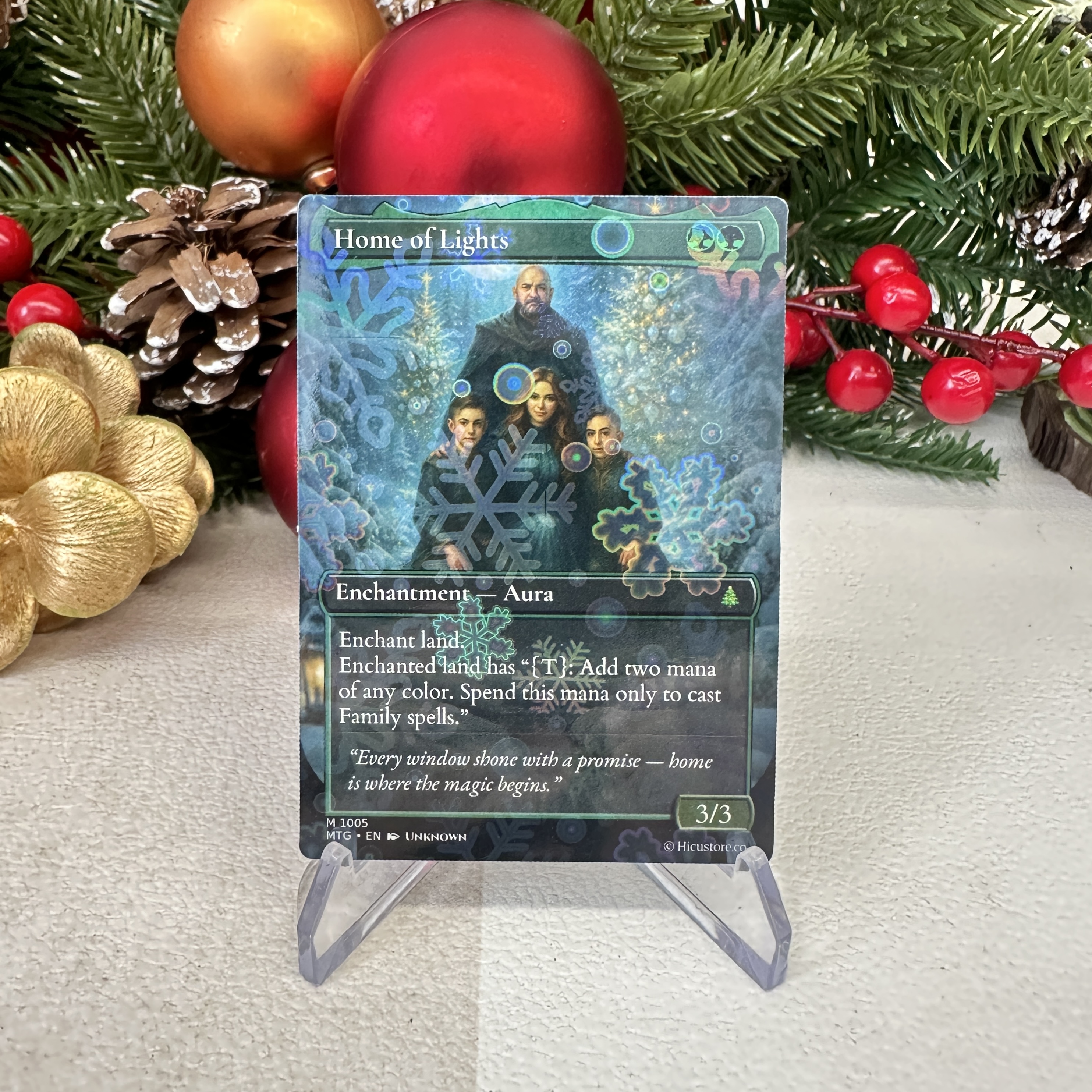 Custom Anime Family Christmas  MTG Magic TCG Card