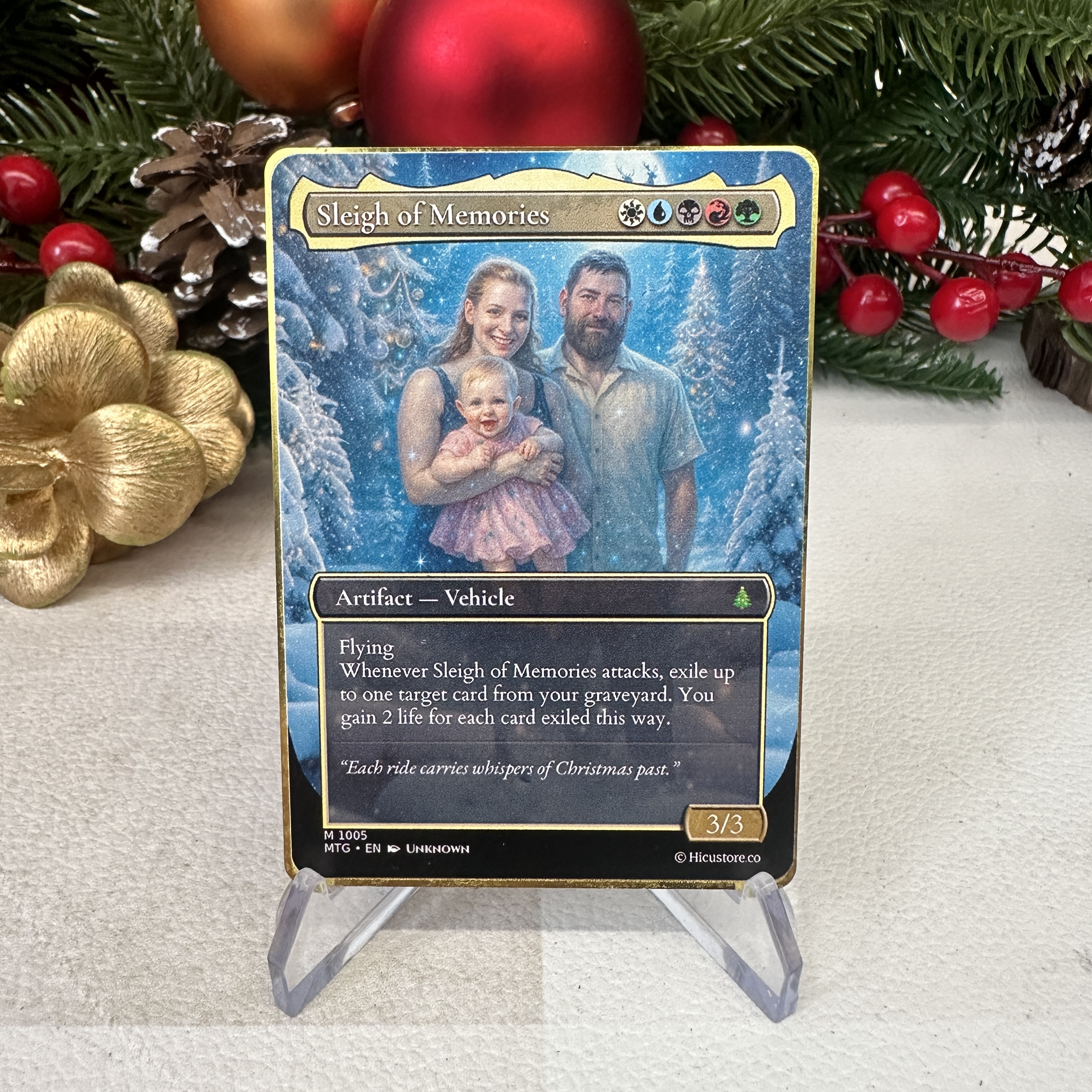 Custom Anime Family Christmas  MTG Magic TCG Card