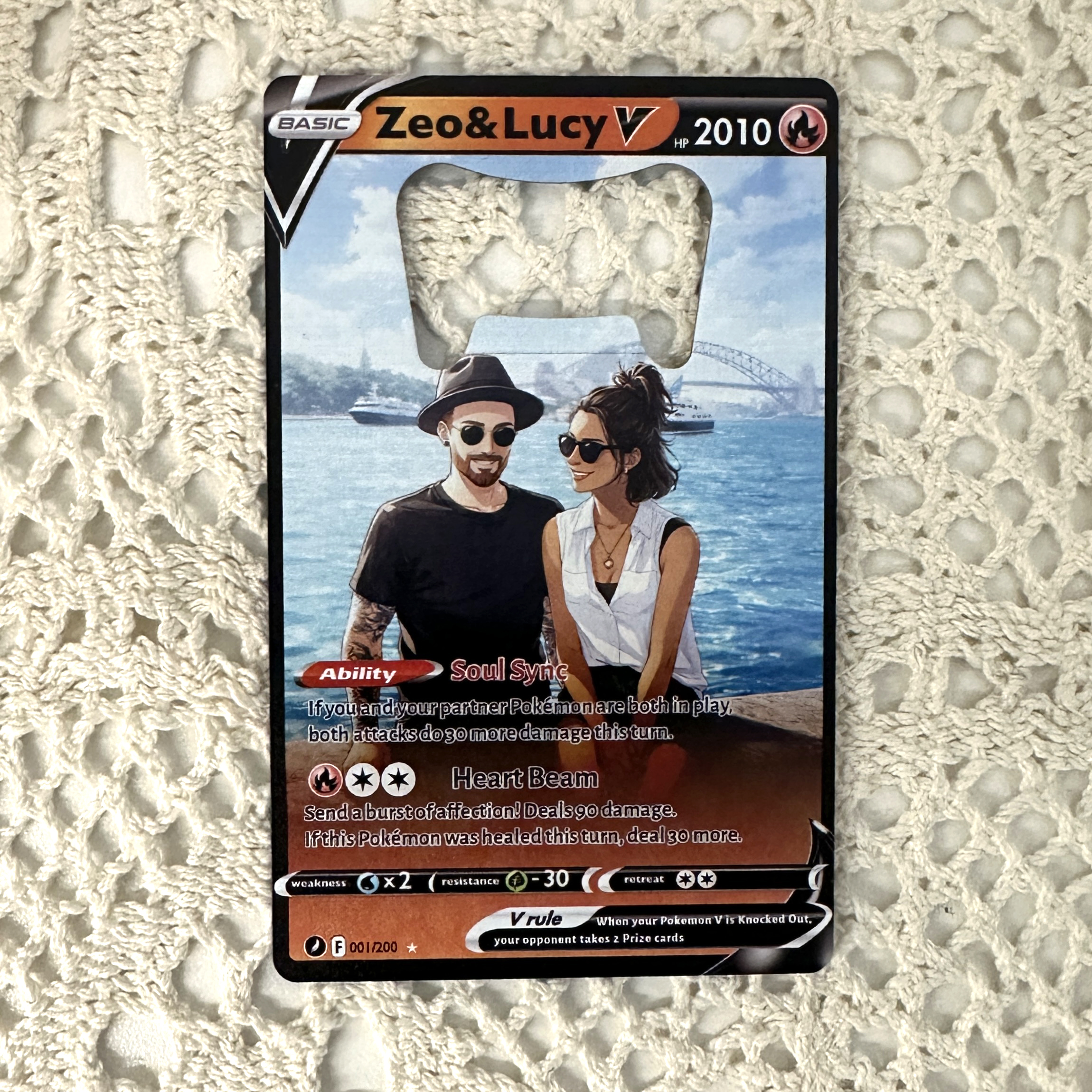 Custom Anime Couples Pokecard Bottle Opener  TCG V Card