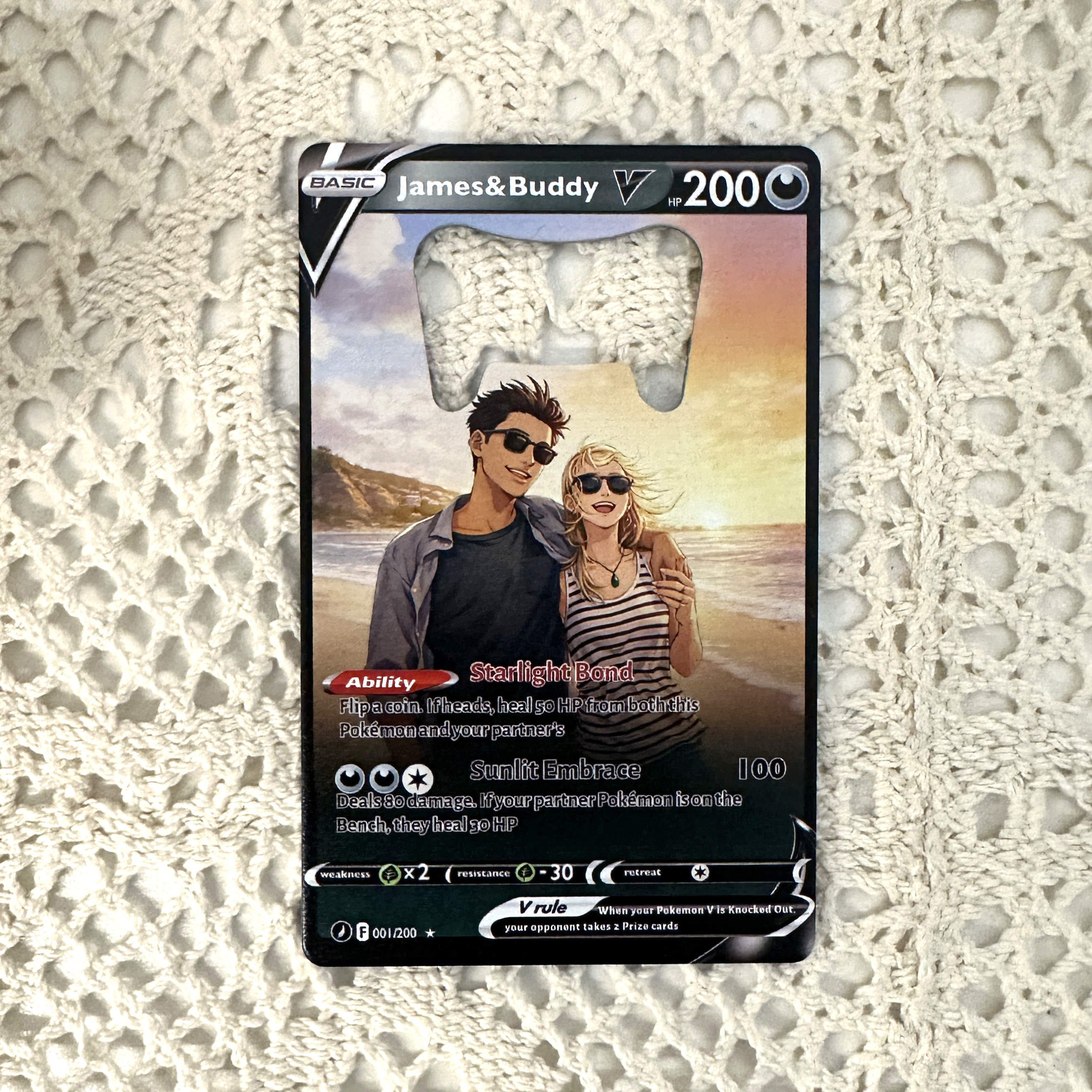 Custom Anime Couples Pokecard Bottle Opener  TCG V Card