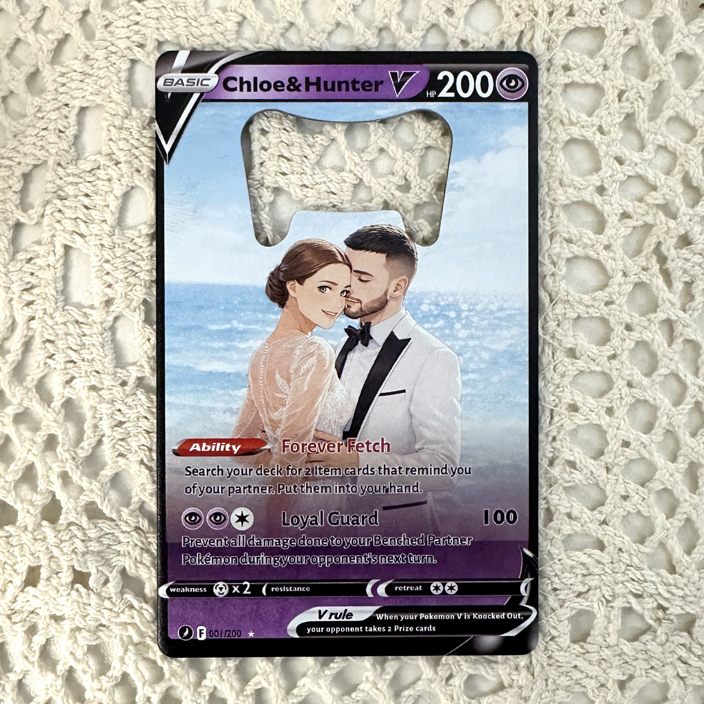 Custom Anime Couples Pokecard Bottle Opener  TCG V Card