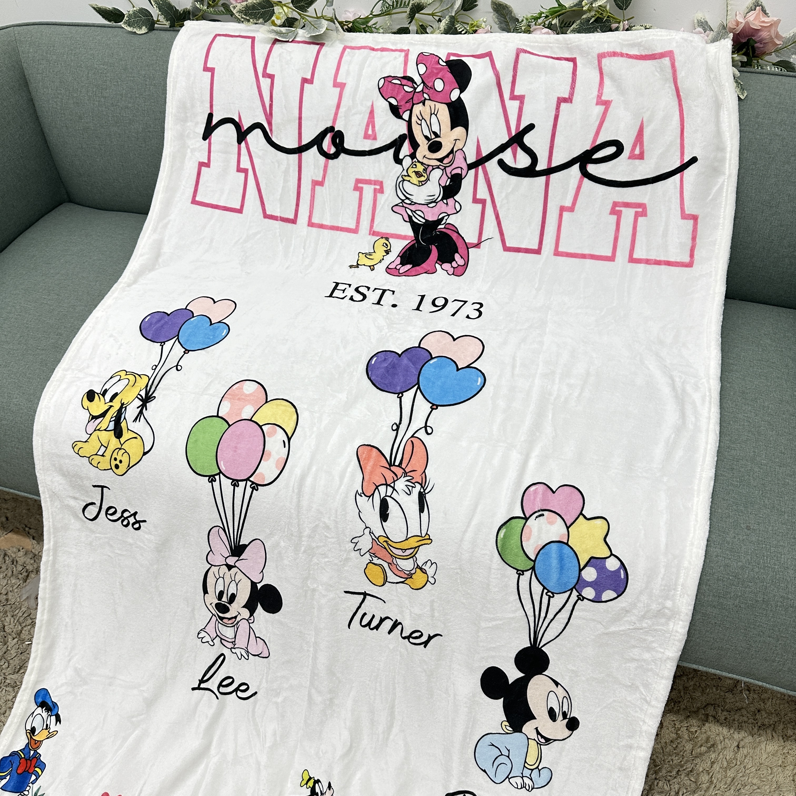 Custom MAMA Mouse Blanket With Kids Names