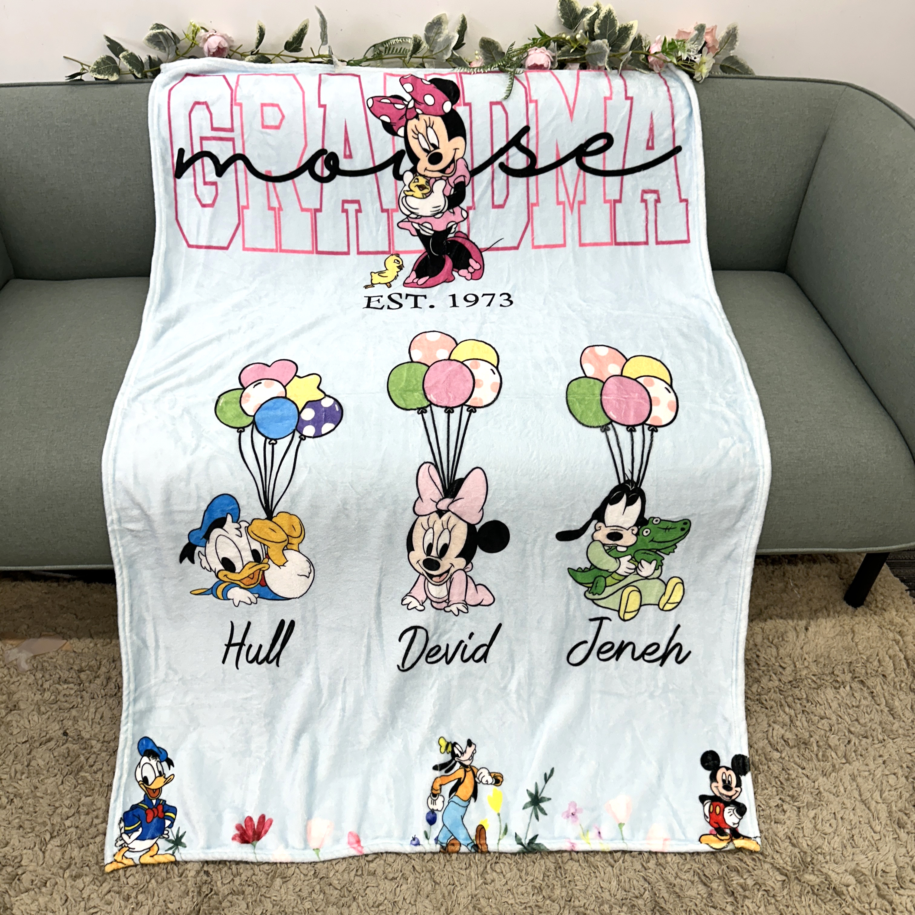 Custom MAMA Mouse Blanket With Kids Names