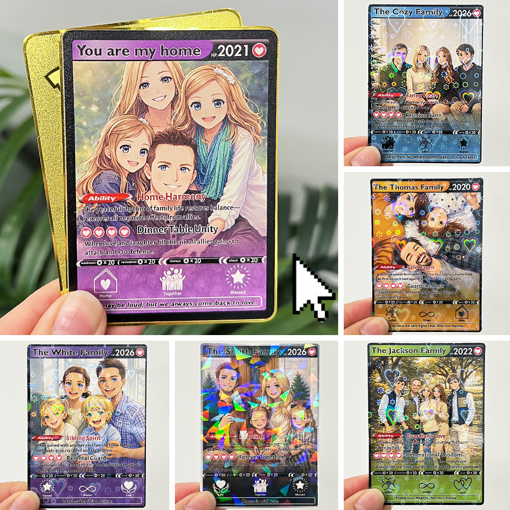 50% OFF💕Personalized Family Anime Trainer icon Card