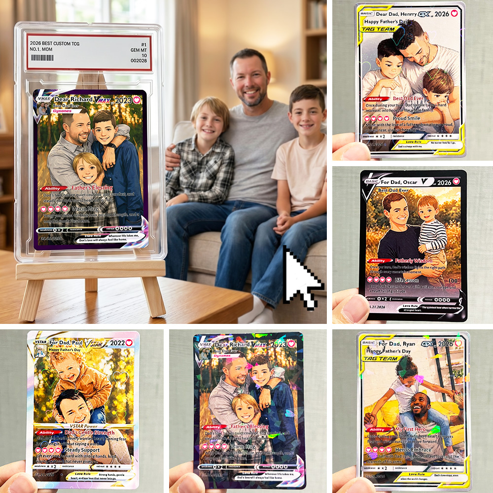 50% OFF💙Personalized Dad Anime Poke Card V/VMAX/GX/EX, Father's Day Gift