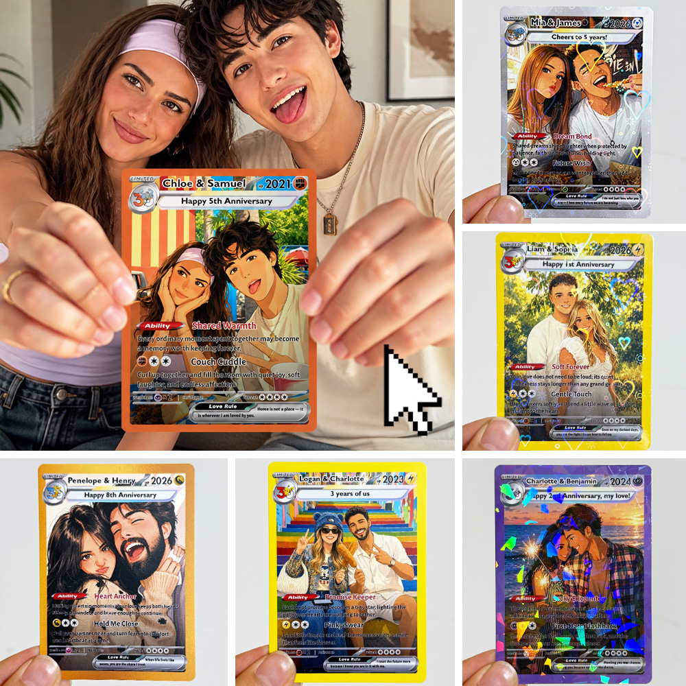 Custom 30 Years Anime Couple Photo Limited Edition Basic Card Pokecard