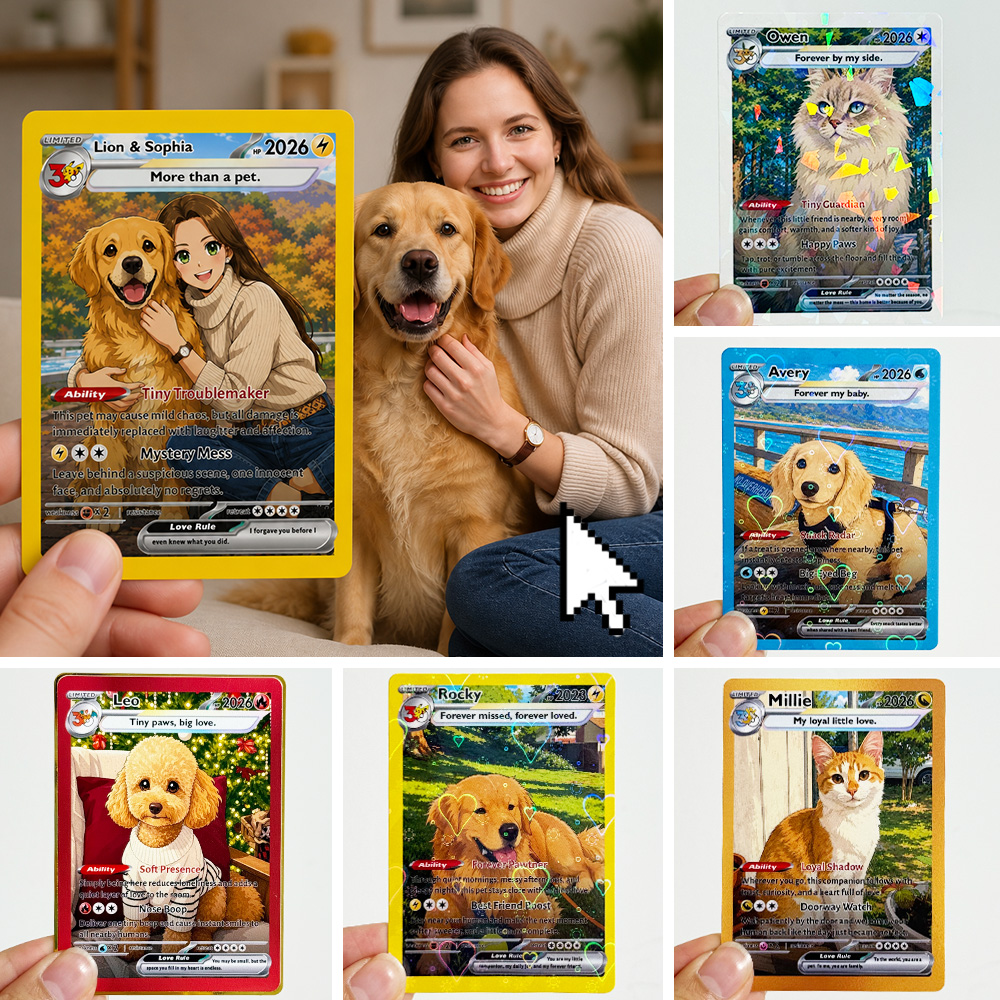50%OFF🐶Custom 30 Years Anime Pet Photo Limited Edition Basic Card Pokecard