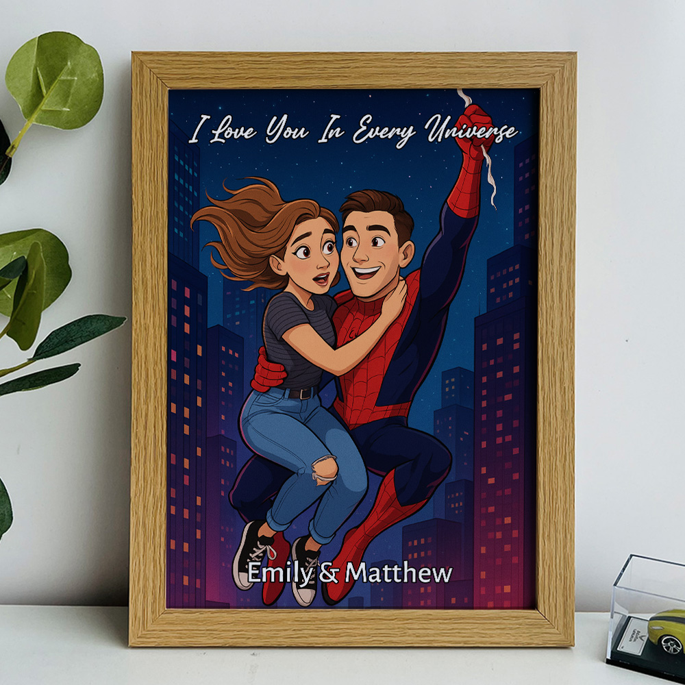 Custom Spider-Man Couple Portrait Wall Art, Superhero Couple Portrait🕸️