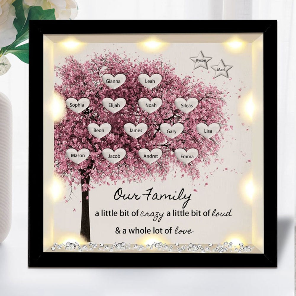 50% OFF✨Custom Family Tree Heart Light Frame Gift With Stars