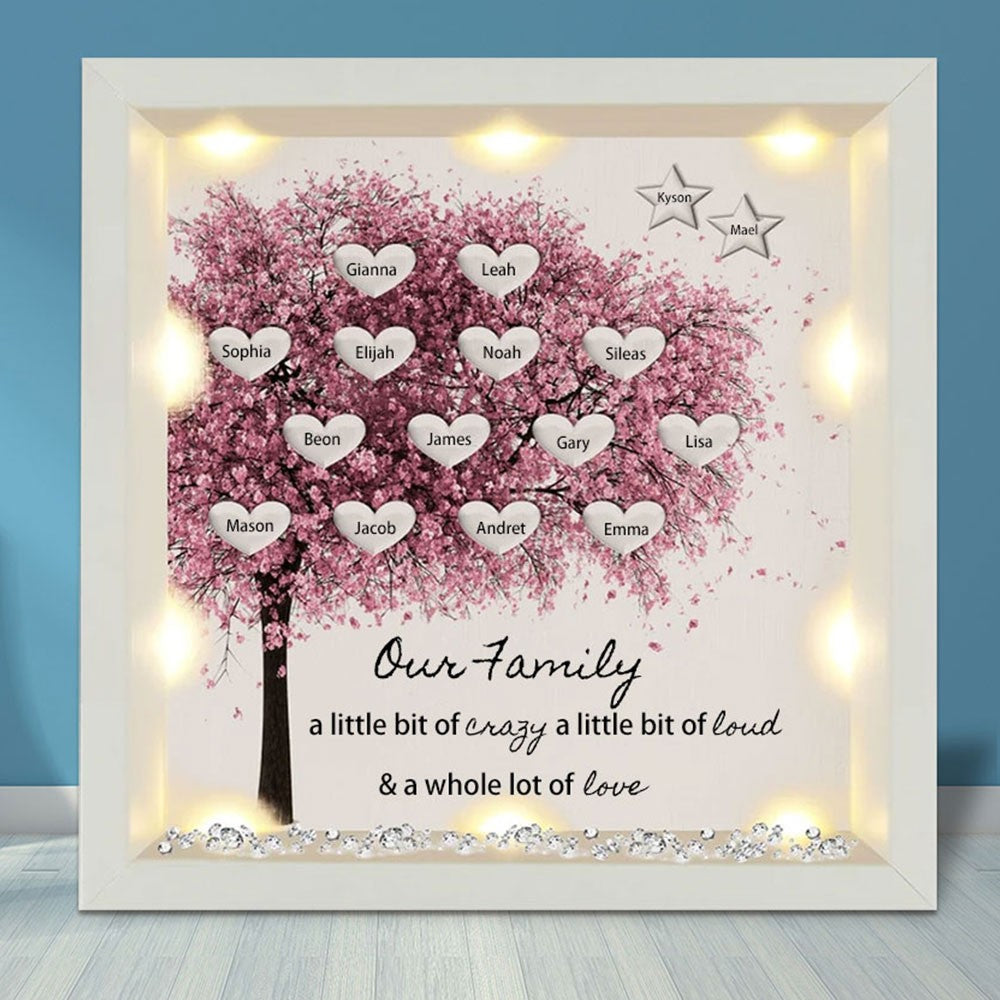 50% OFF✨Custom Family Tree Heart Light Frame Gift With Stars