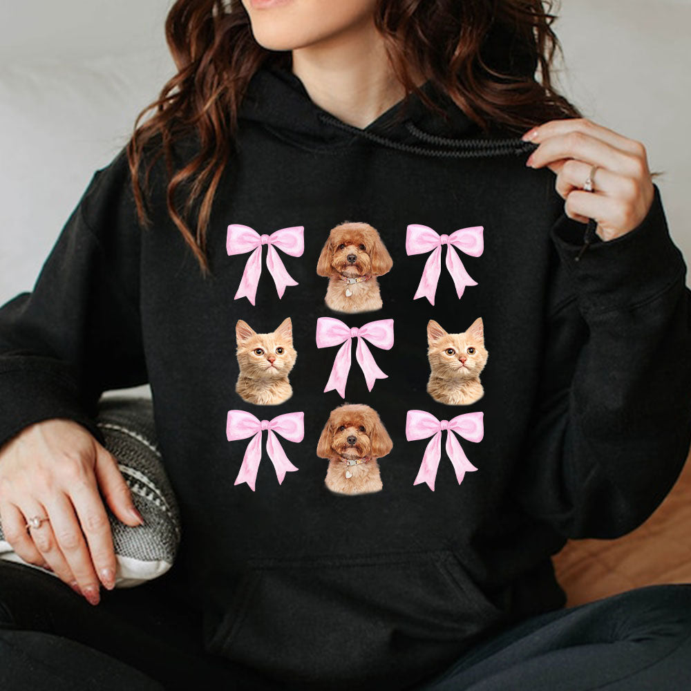 50%off⭐️Custom Pet Portrait With Bows Hoodie/Sweatshirt