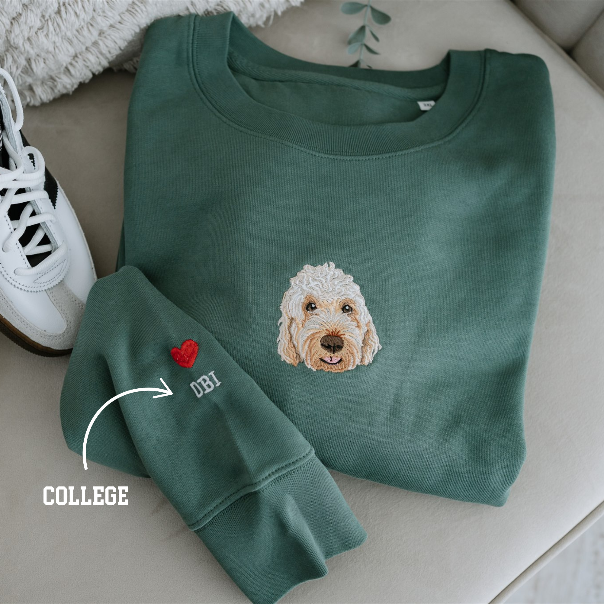 Embroidered Pet Portrait Organic Sweatshirt