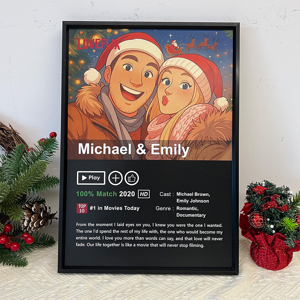 Custom Anime LOVEFLIX Movie Photo Frame with Your Love Story
