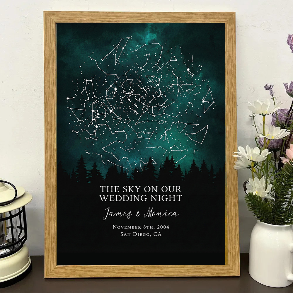 Custom The Sky on Our Wedding Night Print Frame Gift ✨