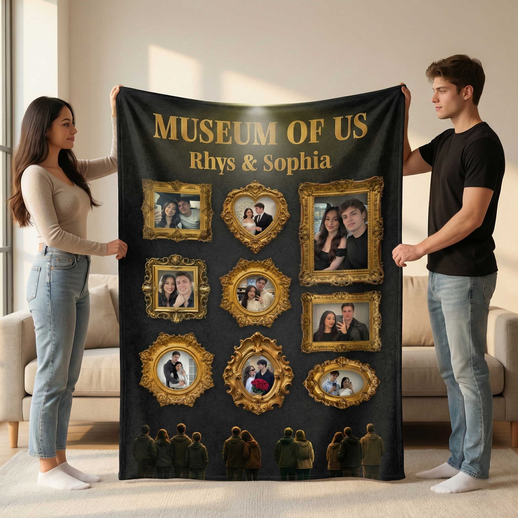 Custom Museum of Us Photo Blanket Gift For Couples