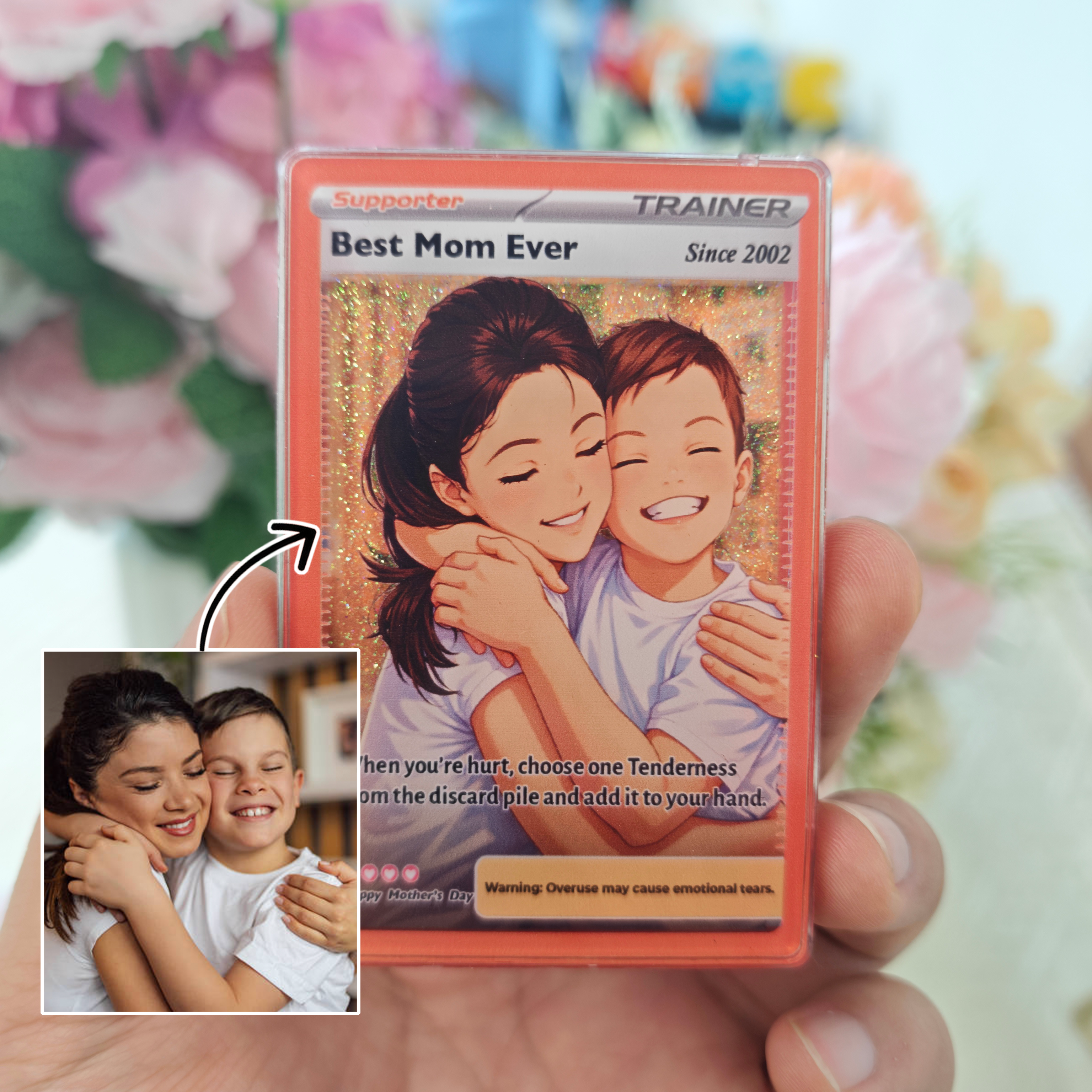 50%OFF🔥Best Mom Ever Flowing Glitter Trainer Card – Heartfelt Mother’s Day Gift for Mom