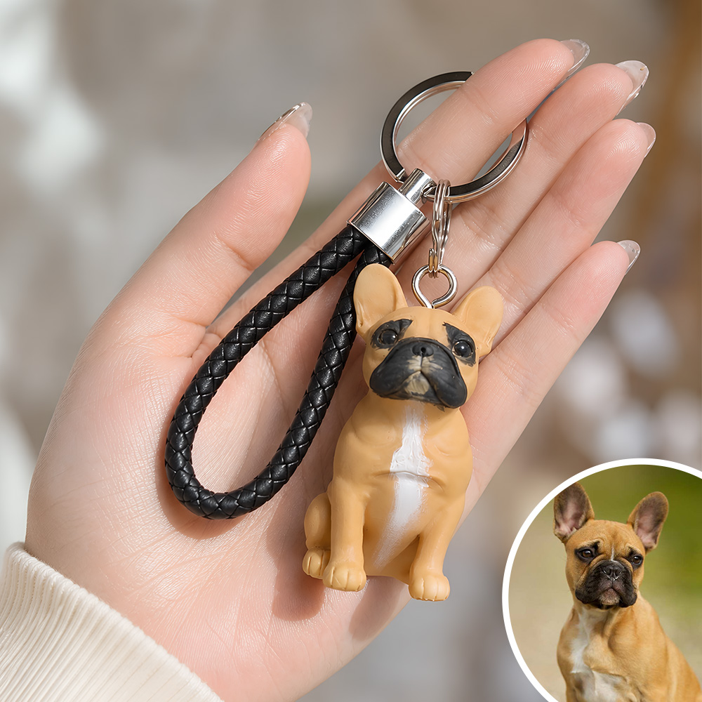 Personalized Creative Pet Photo to 3D Mini Doll Figure Resin Keychain Bag Tag