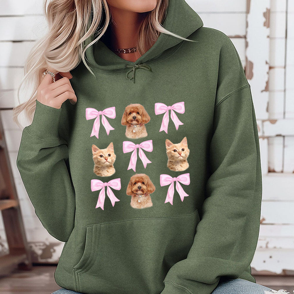 50%off⭐️Custom Pet Portrait With Bows Hoodie/Sweatshirt