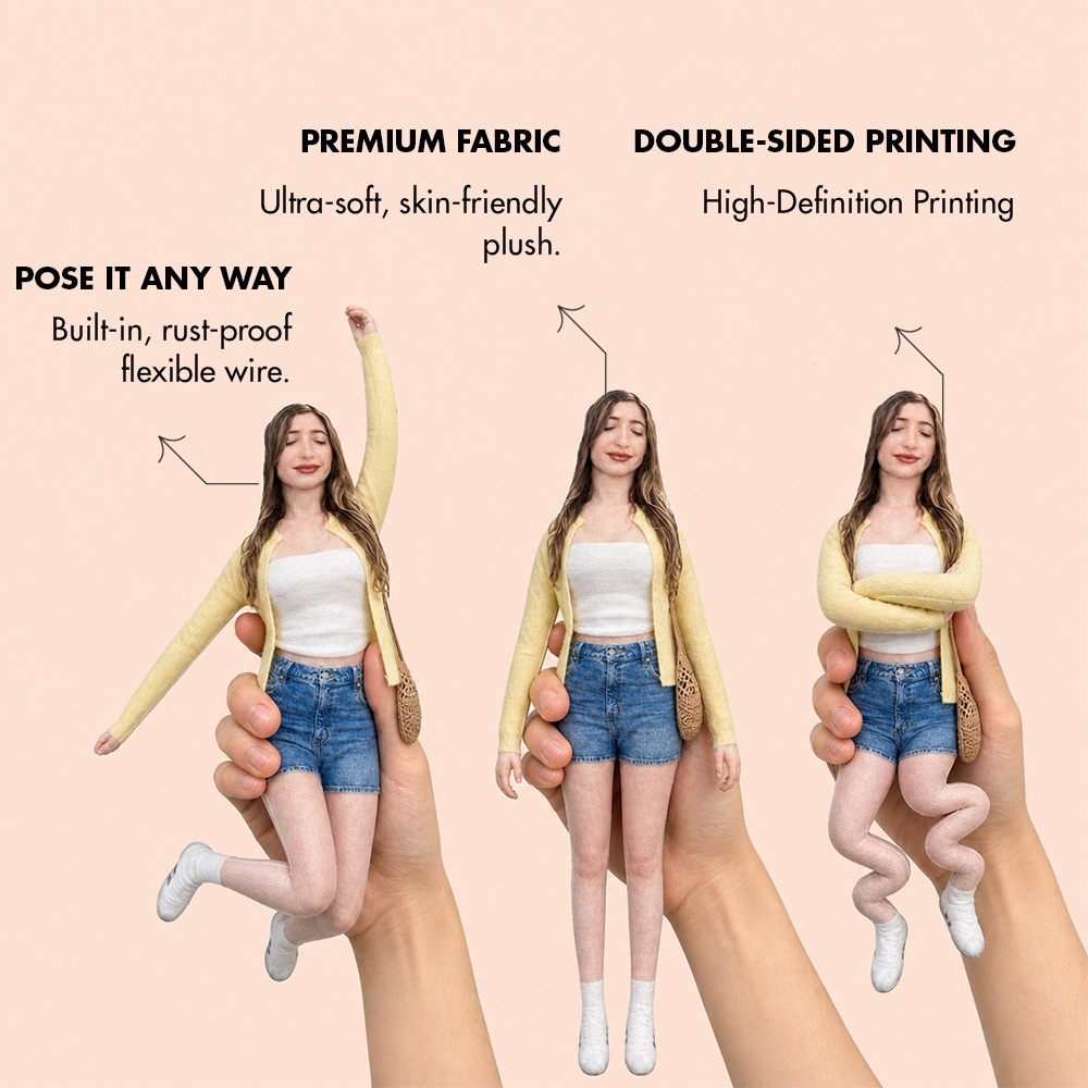 Custom Photo Mini Me Doll with Poseable Body