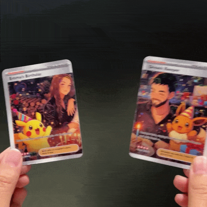 2-Card Set💕Personalized Couple Anime Supporter Trainer Connecting Art Card