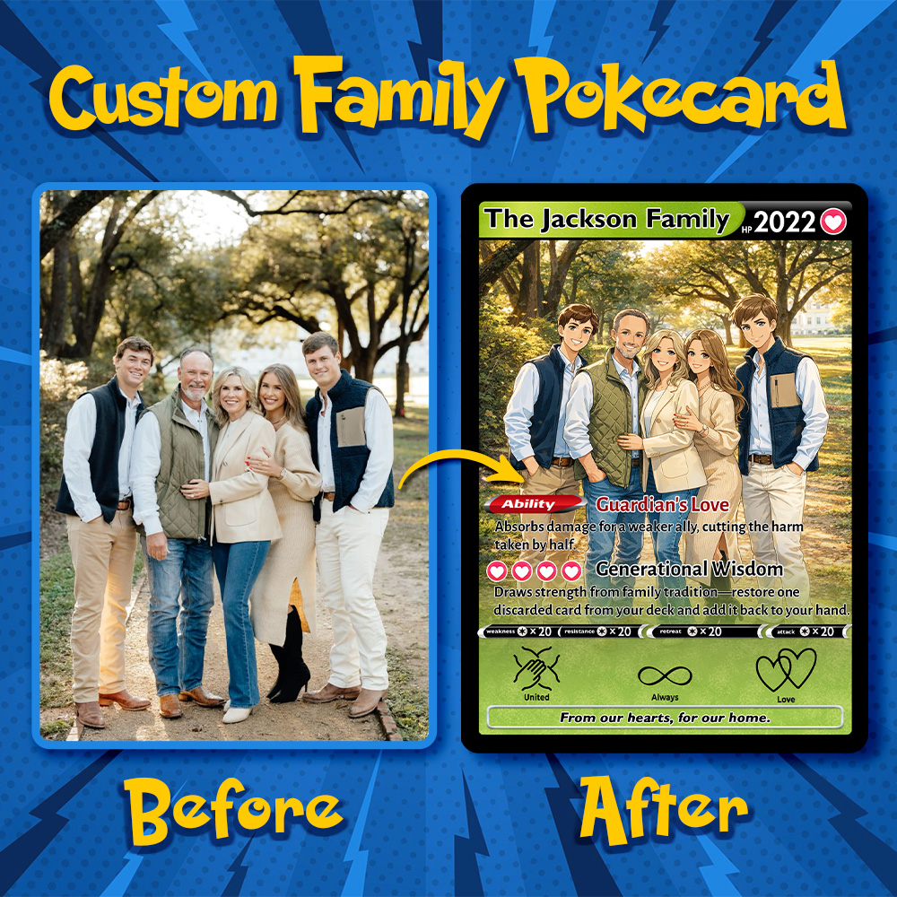 50% OFF💕Personalized Family Anime Trainer icon Card