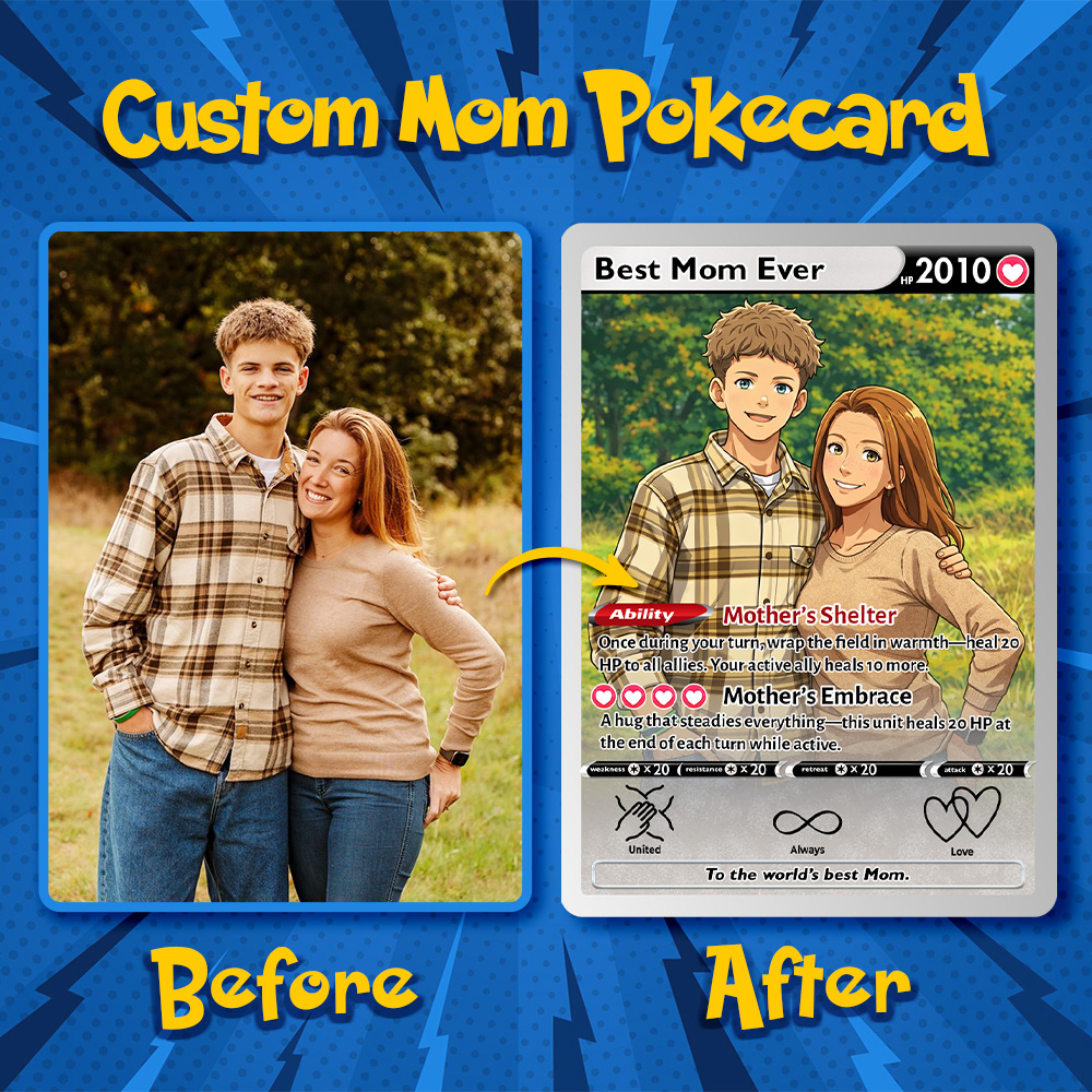 50% OFF🌷Personalized Mom Anime Trainer icon Card, Mother's Day Gift