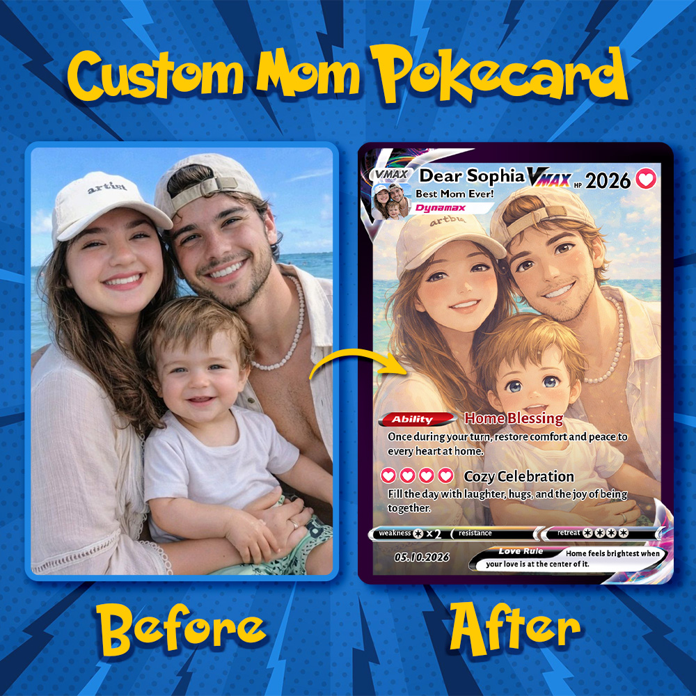 50% OFF💖Personalized Mom Anime Trainer Card, Mother's Day Gift