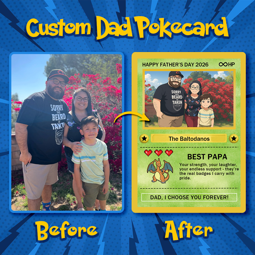 Custom Anime Photo "Best Dad Ever" Trading Card