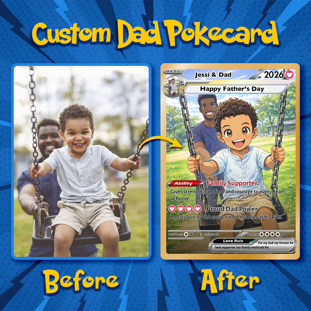50%OFF ❤️ Custom Limited Edition Basic Card Pokecard For Pokedad