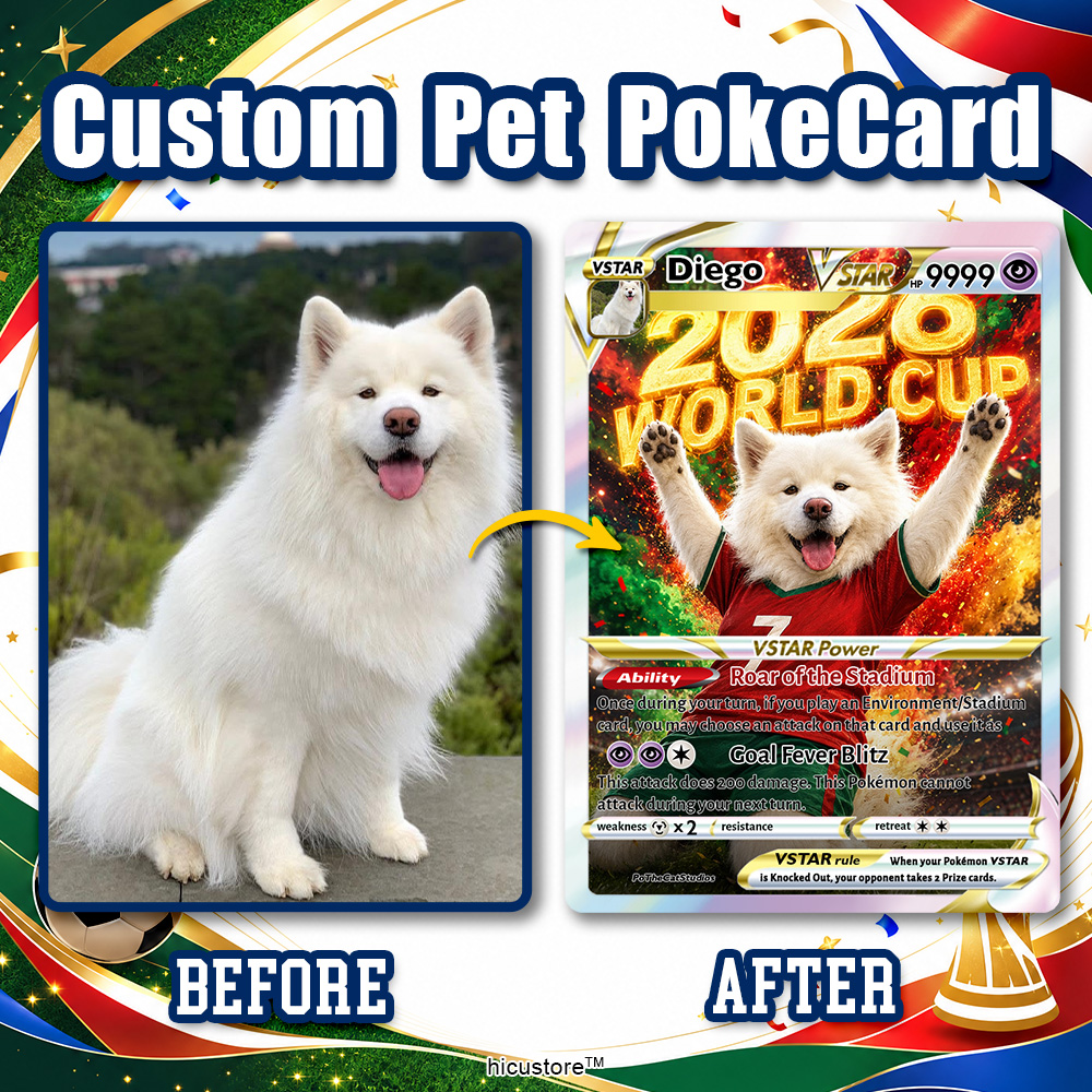 50%OFF🐶Custom Pet Photo Pokecard, 2026 World Cup Soccer Anime Card