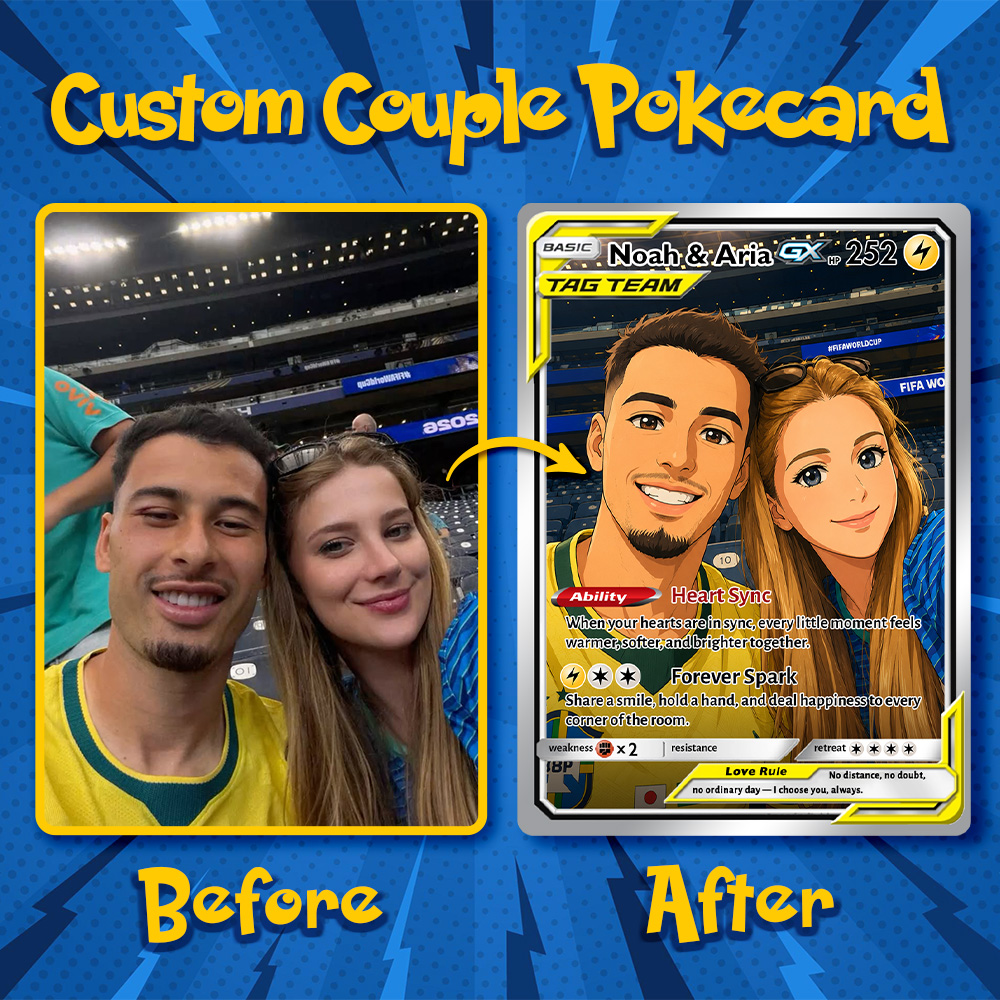 50% OFF💛Custom Couple Photo Anime Art GX TAG TEAM Card Pokecard