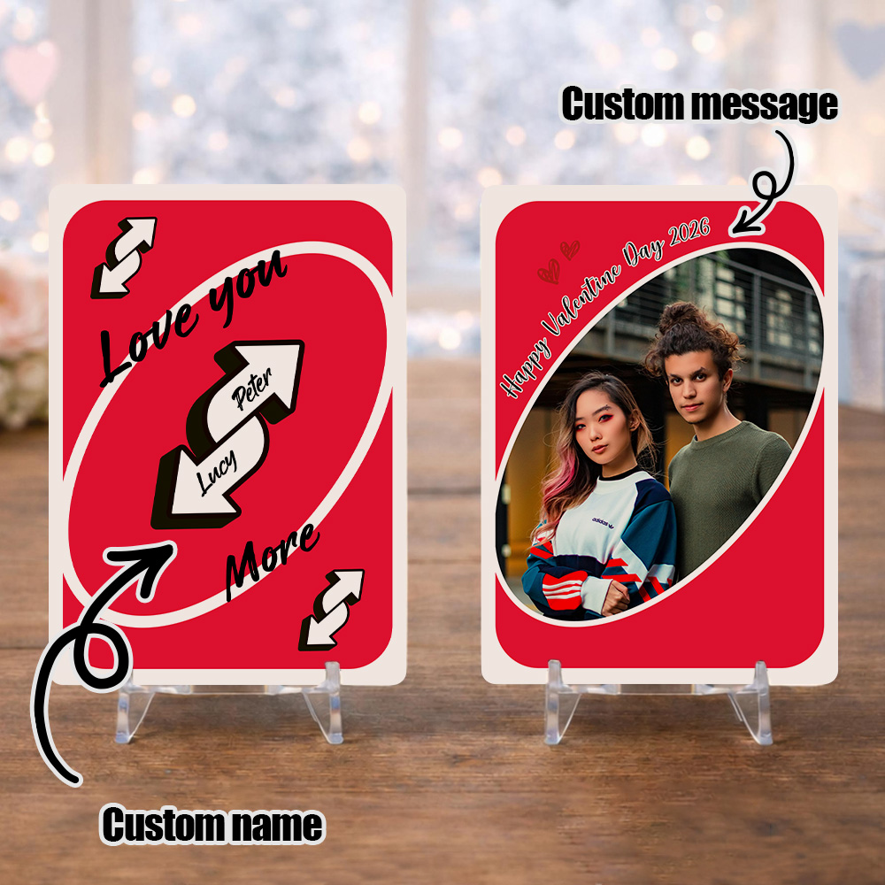 50% OFF💕Personalized Couple Animeu Uno Card, Love You More Reverse Card