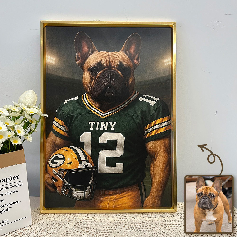🏈Custom Pet Portrait American Football Wall Art American Football