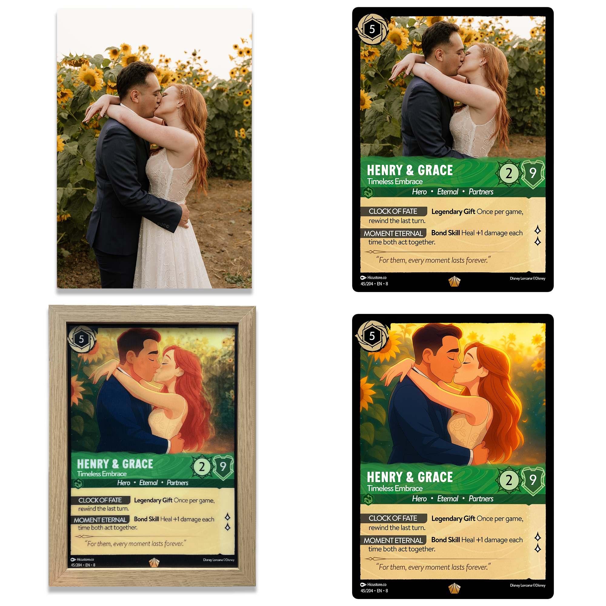 Custom Couple Anime Magic Lenticular Lorcard Frame Wall Art