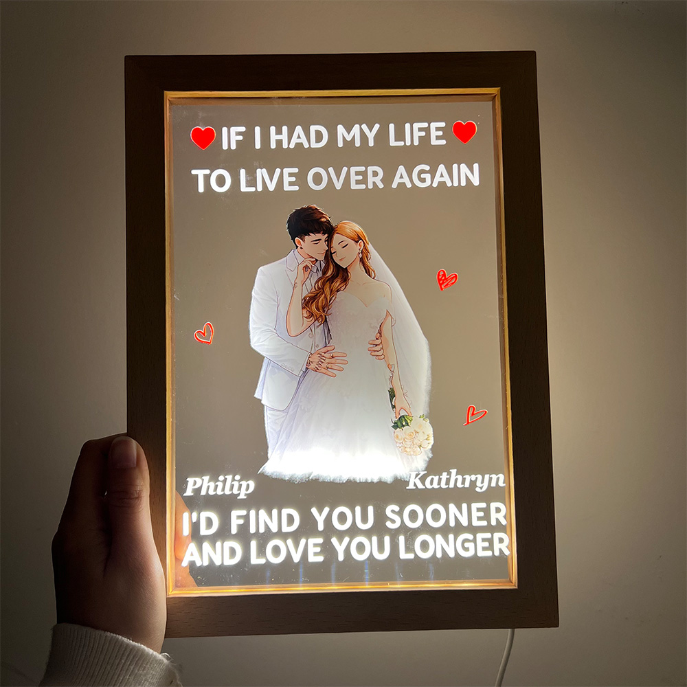 50%OFF❤️If I Had My Life To Live Over Again Custom Couple Anime Art Acrylic LED Light