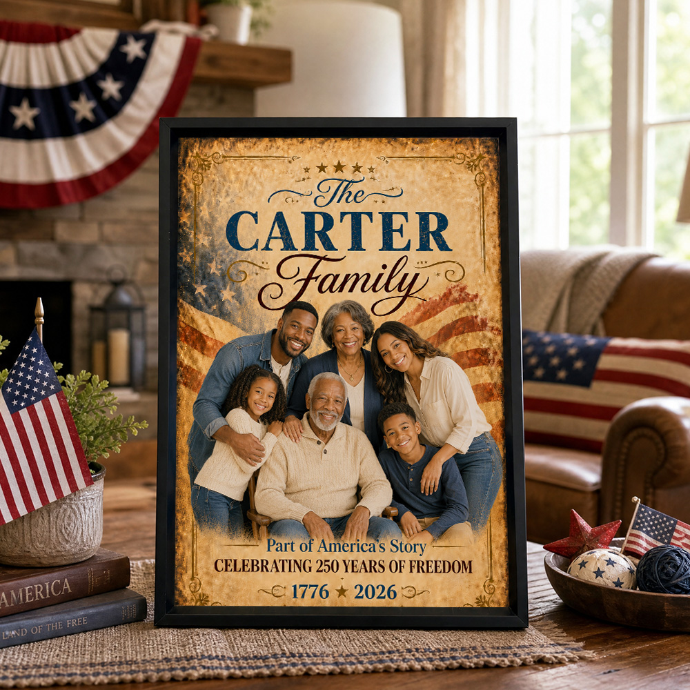 Custom 250th Years Family Photo Frame, Part of America's Story
